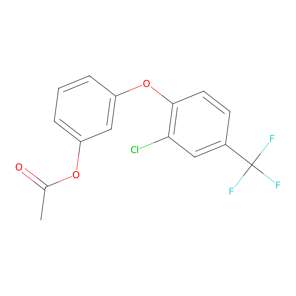 3-(2-Chloro-4-(trifluoromethyl)phenoxy)phenol 1-acetate molecular structure, CAS 50594-77-9