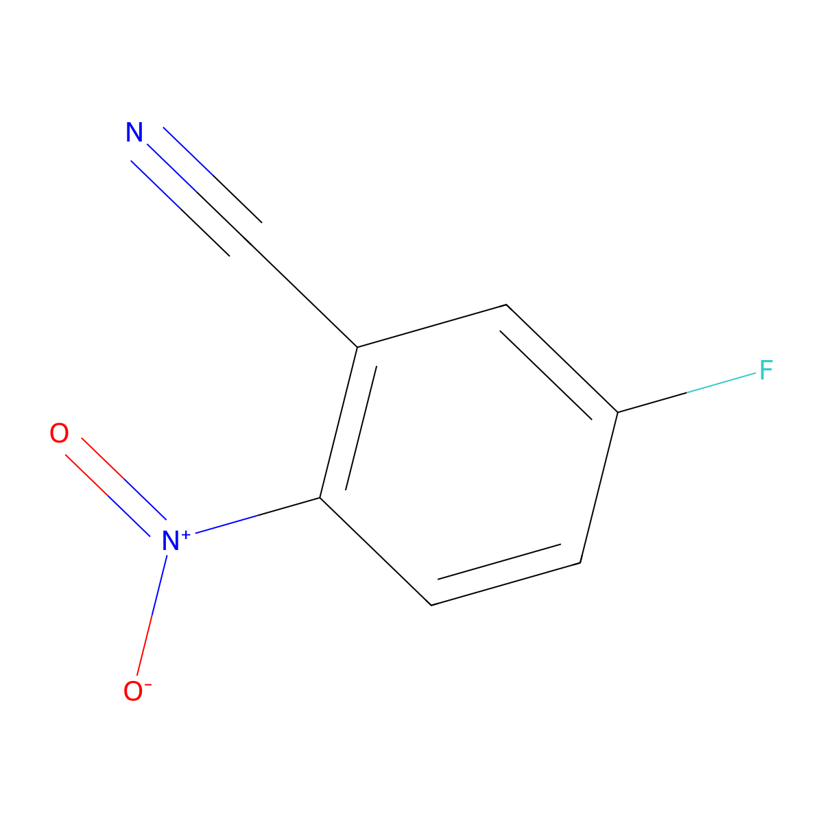 5-Fluoro-2-nitrobenzonitrile molecular structure, CAS 50594-78-0