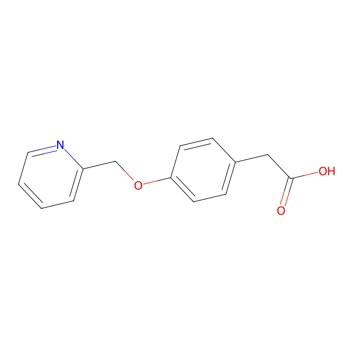 2-[4-(Pyridin-2-ylmethoxy)phenyl]acetic acid molecular structure, CAS 50596-41-3