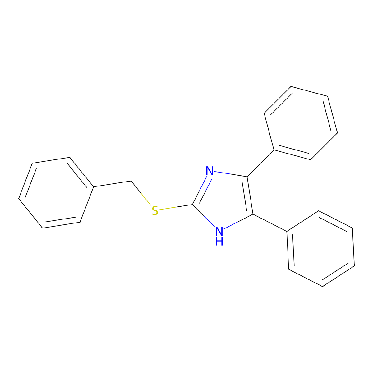 2-(benzylsulfanyl)-4,5-diphenyl-1H-imidazole molecular structure, CAS 50596-61-7