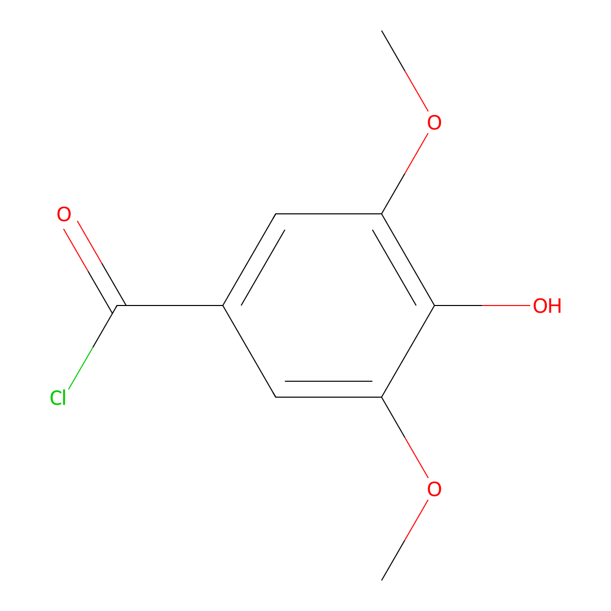 4-Hydroxy-3,5-dimethoxybenzoyl chloride molecular structure, CAS 50597-60-9