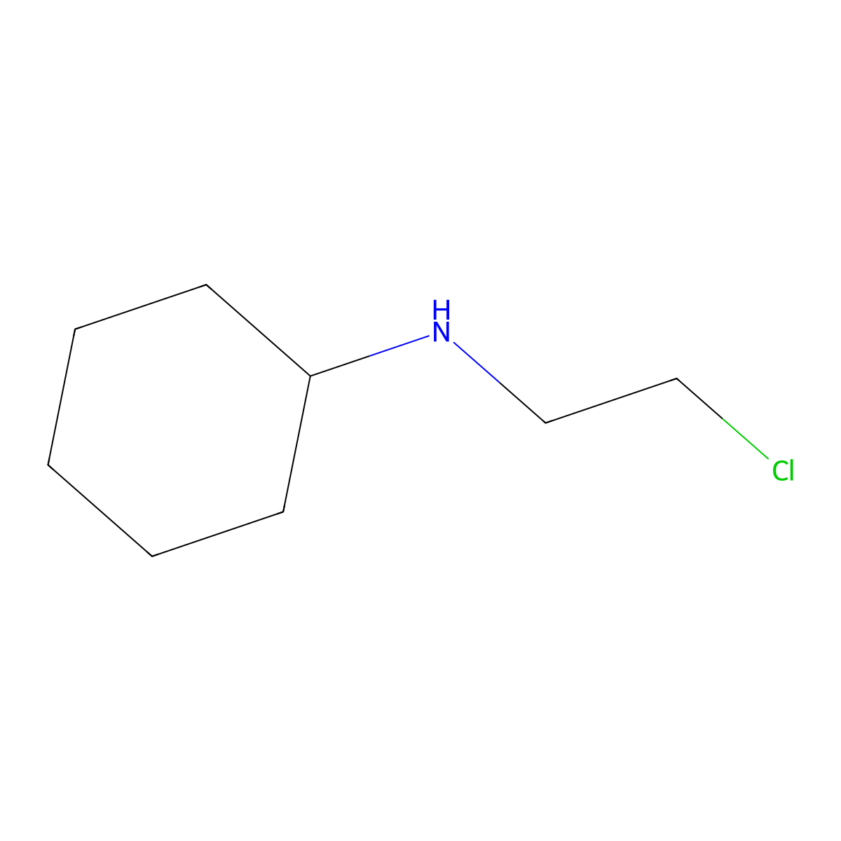 N-(2-chloroethyl)cyclohexanamine molecular structure, CAS 50597-62-1