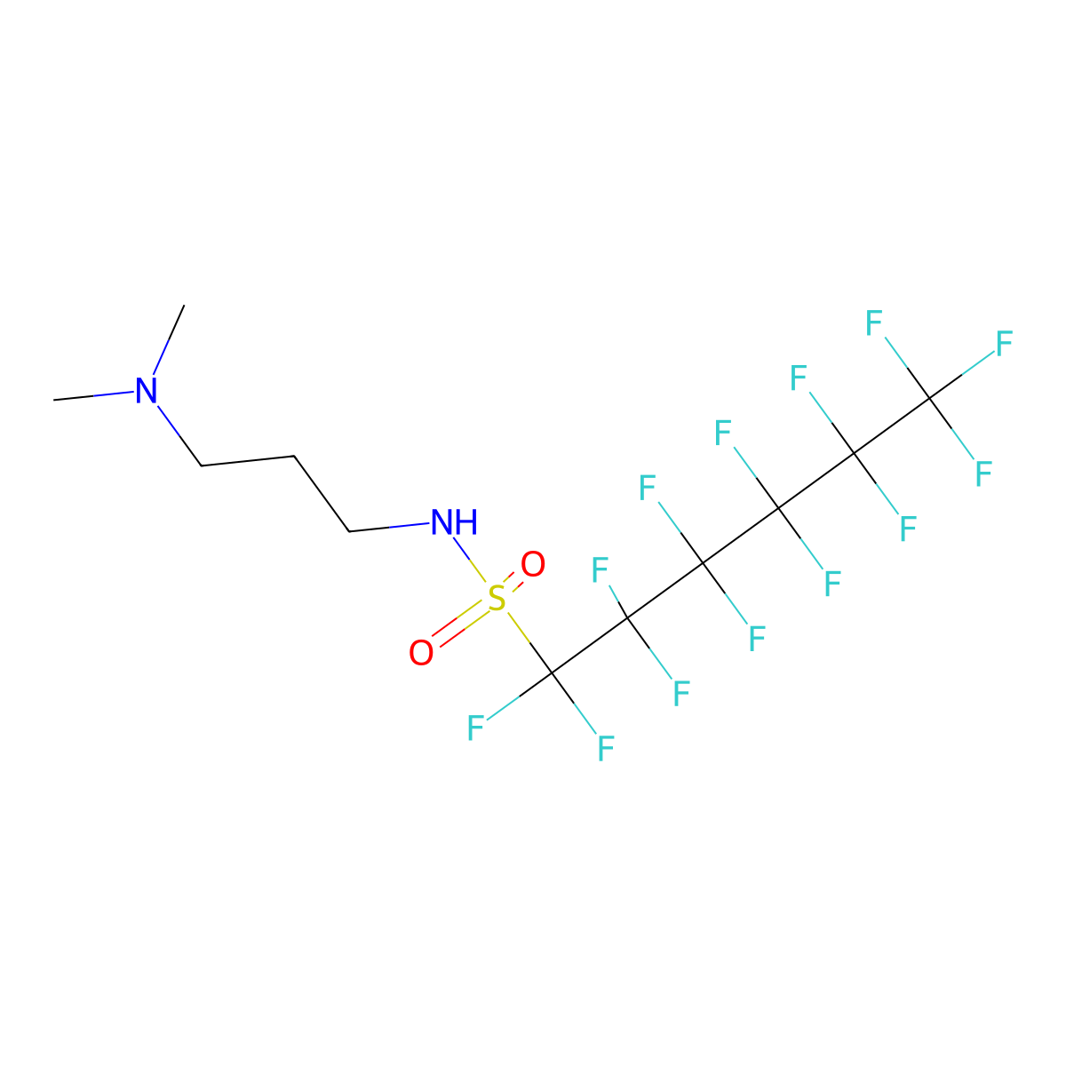 1-Hexanesulfonamide, N-[3-(dimethylamino)propyl]-1,1,2,2,3,3,4,4,5,5,6,6,6-tridecafluoro- molecular structure, CAS 50598-28-2