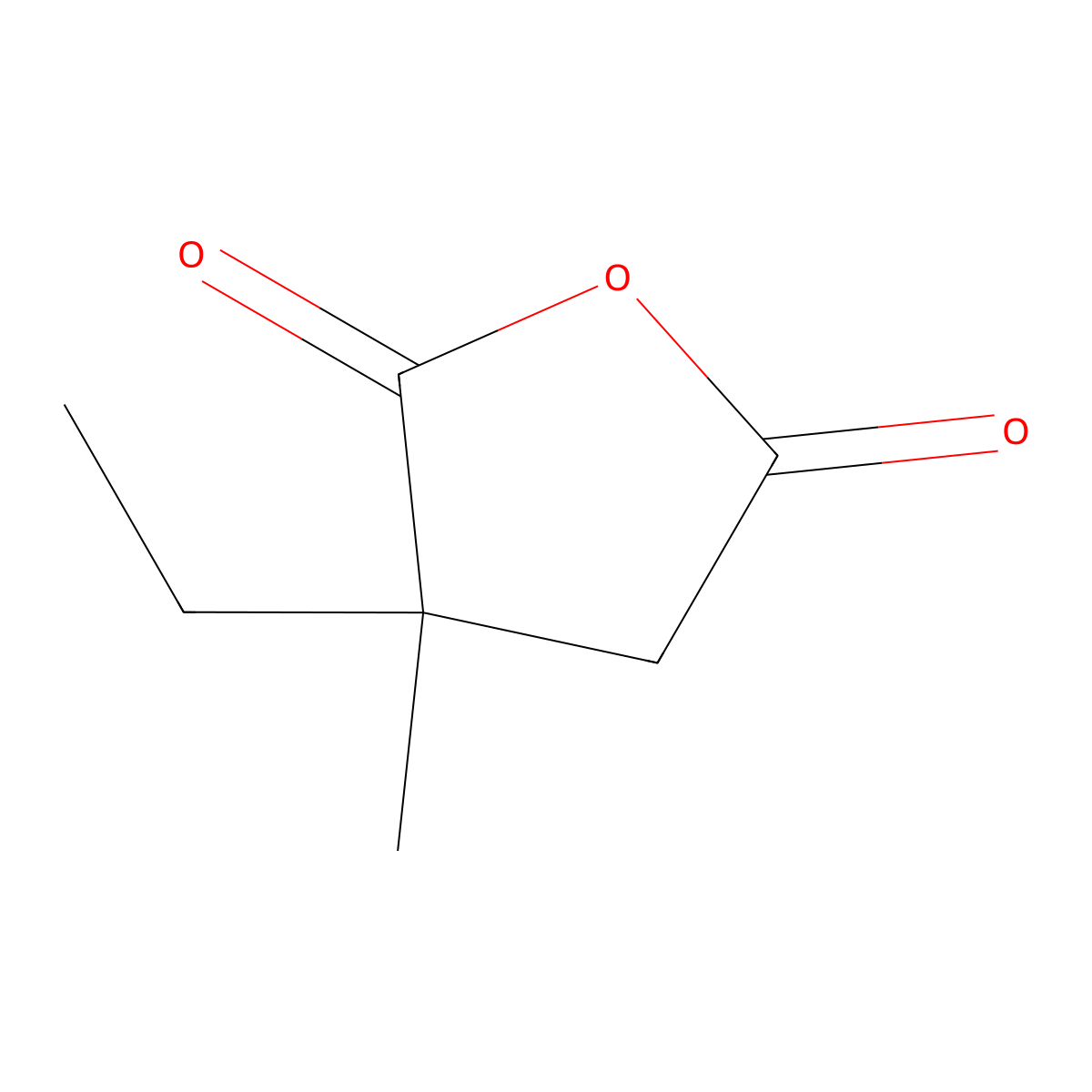 2-Ethyl-2-methylsuccinic anhydride molecular structure, CAS 50598-33-9