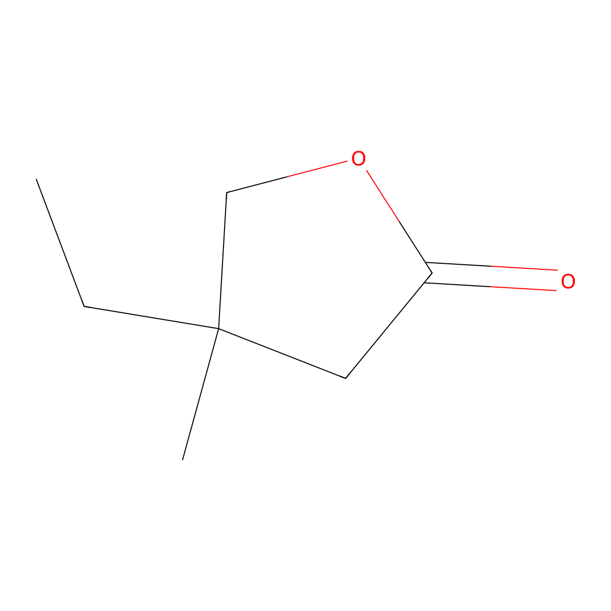 beta-Ethyl-beta-methyl-gamma-butyrolactone molecular structure, CAS 50598-34-0