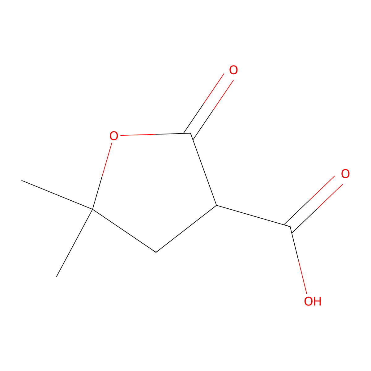 5,5-Dimethyl-2-oxotetrahydrofuran-3-carboxylic acid molecular structure, CAS 50598-41-9