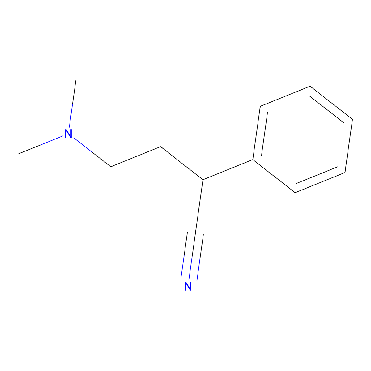 4-(Dimethylamino)-2-phenylbutyronitrile molecular structure, CAS 50599-78-5