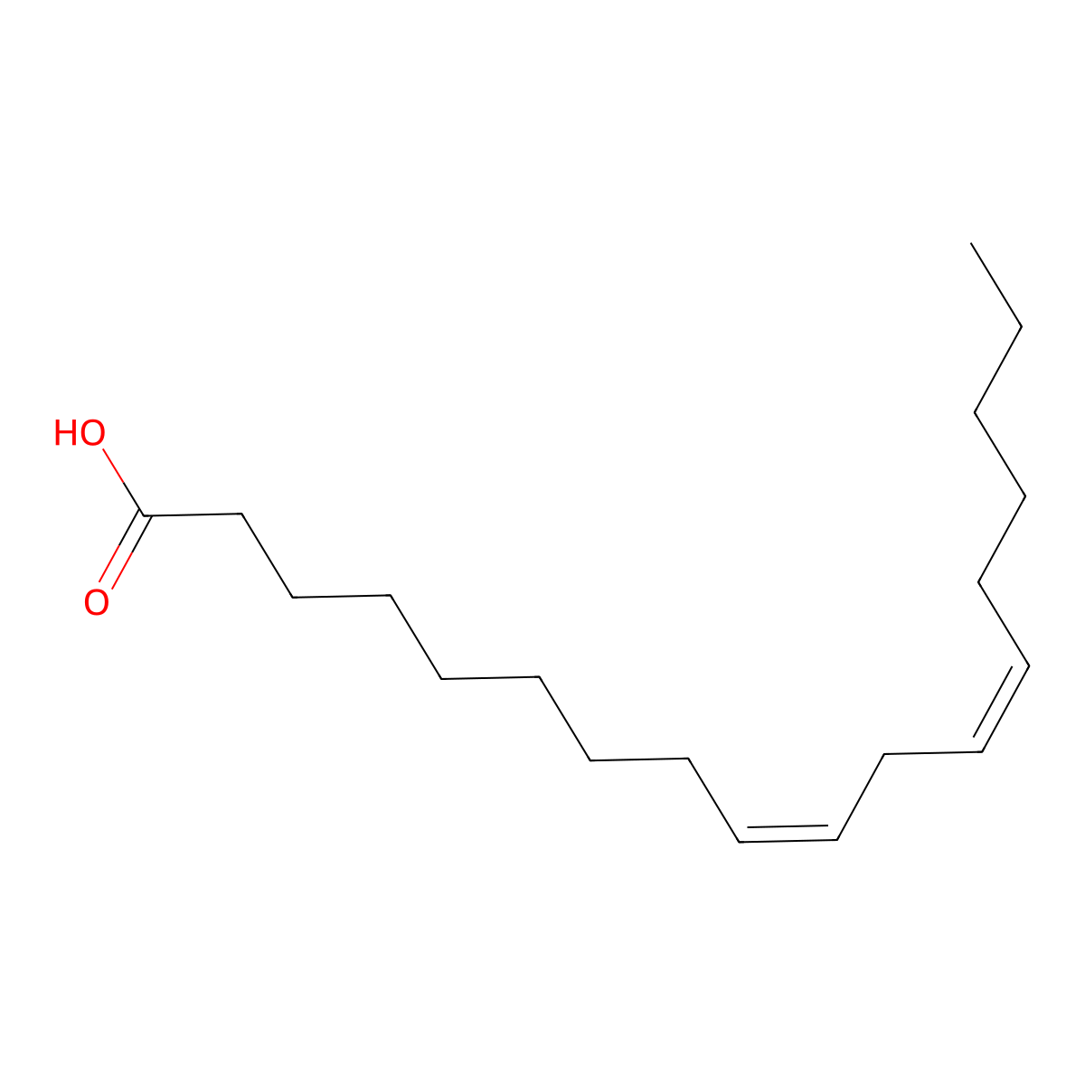 Linoleic Acid molecular structure, CAS 506-21-8