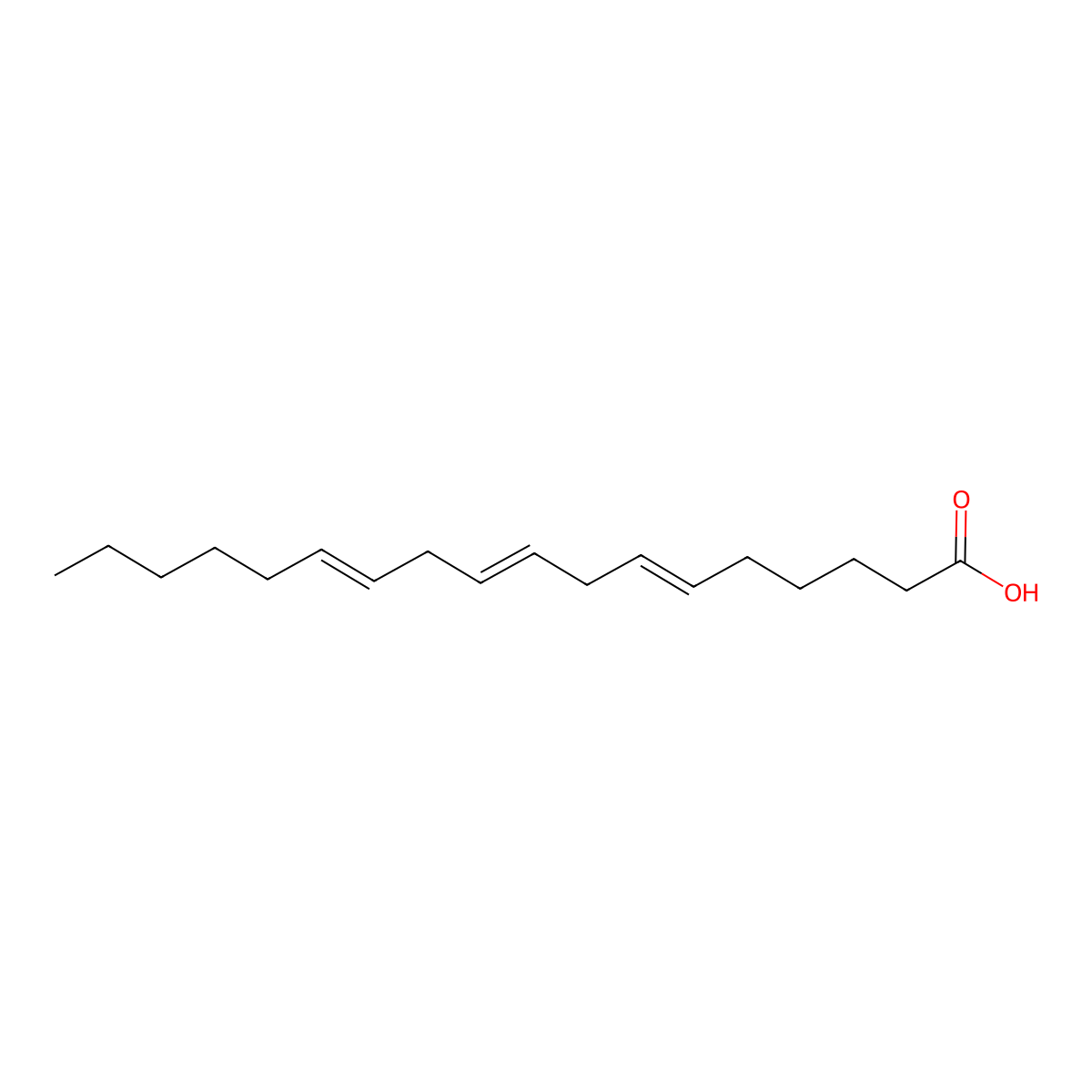 Gamma-Linolenic acid molecular structure, CAS 506-26-3