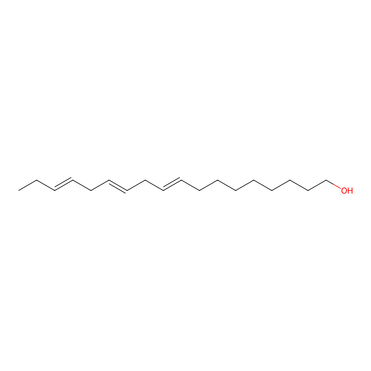 Linolenyl alcohol molecular structure, CAS 506-44-5