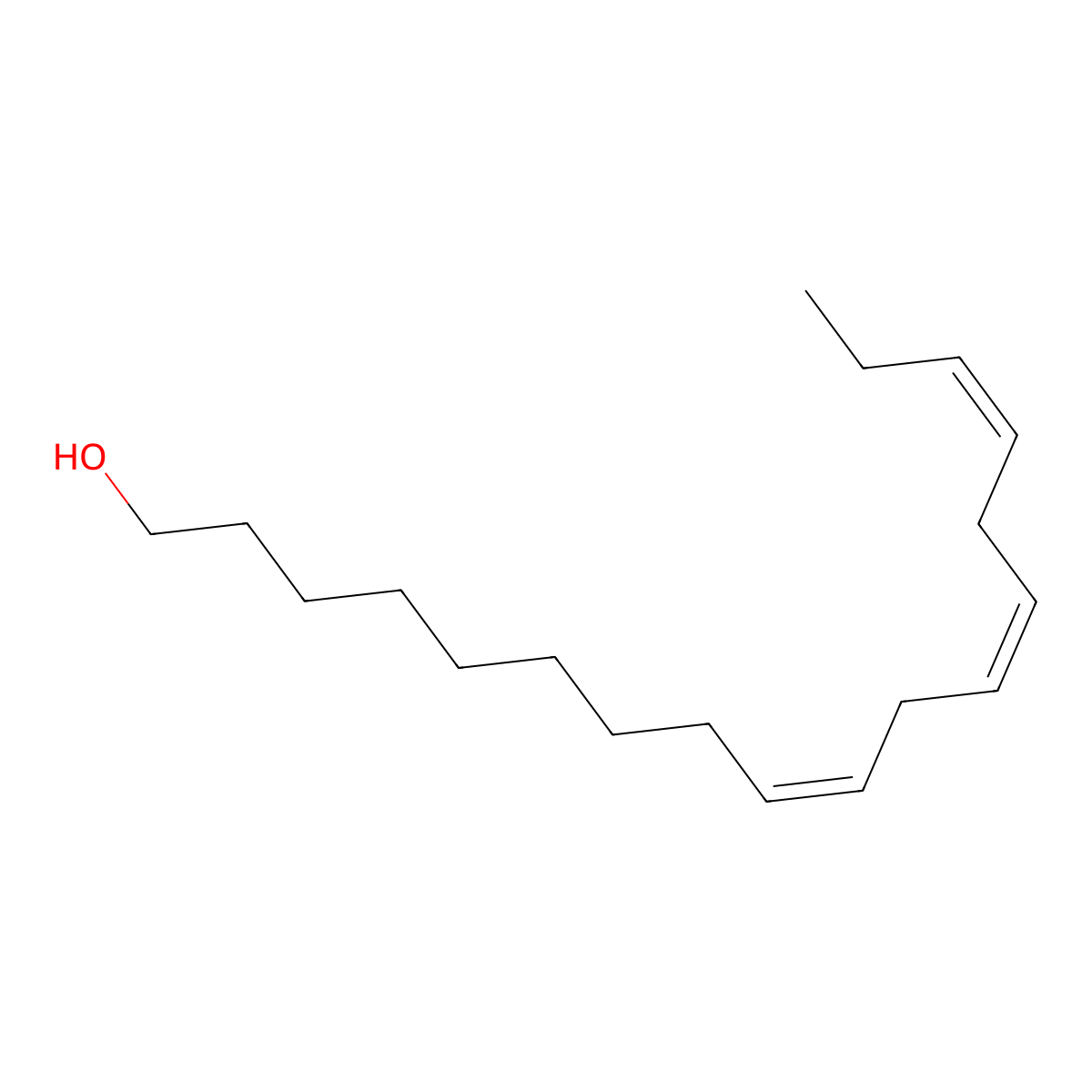 Linolenyl alcohol molecular structure, CAS 506-44-5