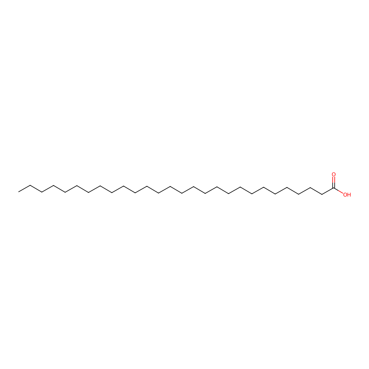 Octacosanoic acid molecular structure, CAS 506-48-9