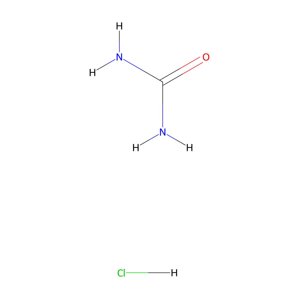 Urea hydrochloride molecular structure, CAS 506-89-8