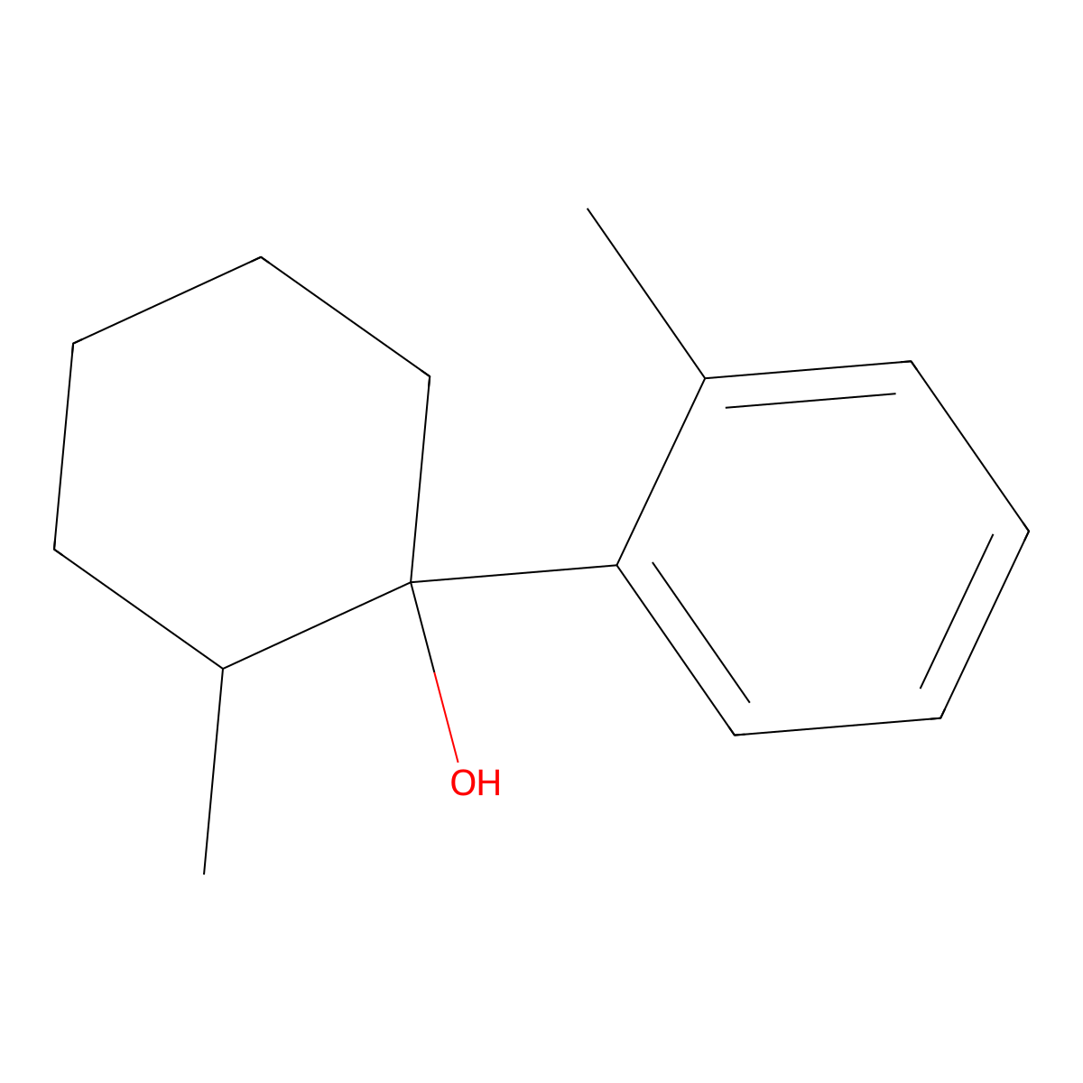 2-Methyl-1-(2-methylphenyl)cyclohexan-1-OL molecular structure, CAS 5060-10-6