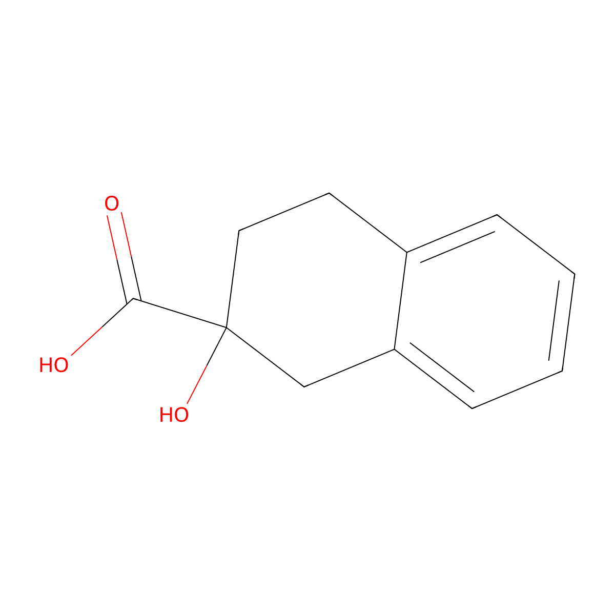 2-Hydroxy-1,2,3,4-tetrahydronaphthalene-2-carboxylic acid molecular structure, CAS 5060-95-7