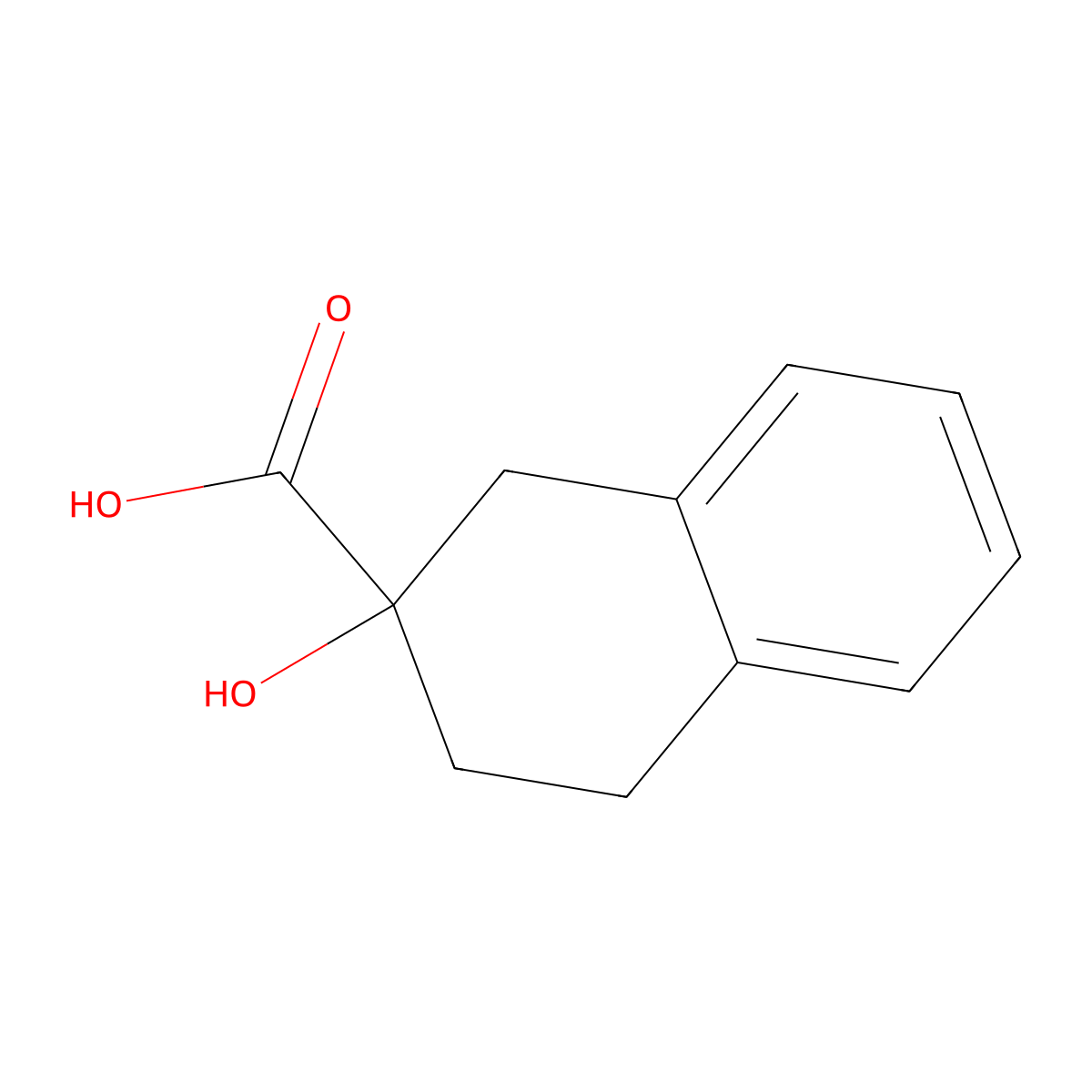 2-Hydroxy-1,2,3,4-tetrahydronaphthalene-2-carboxylic acid molecular structure, CAS 5060-95-7
