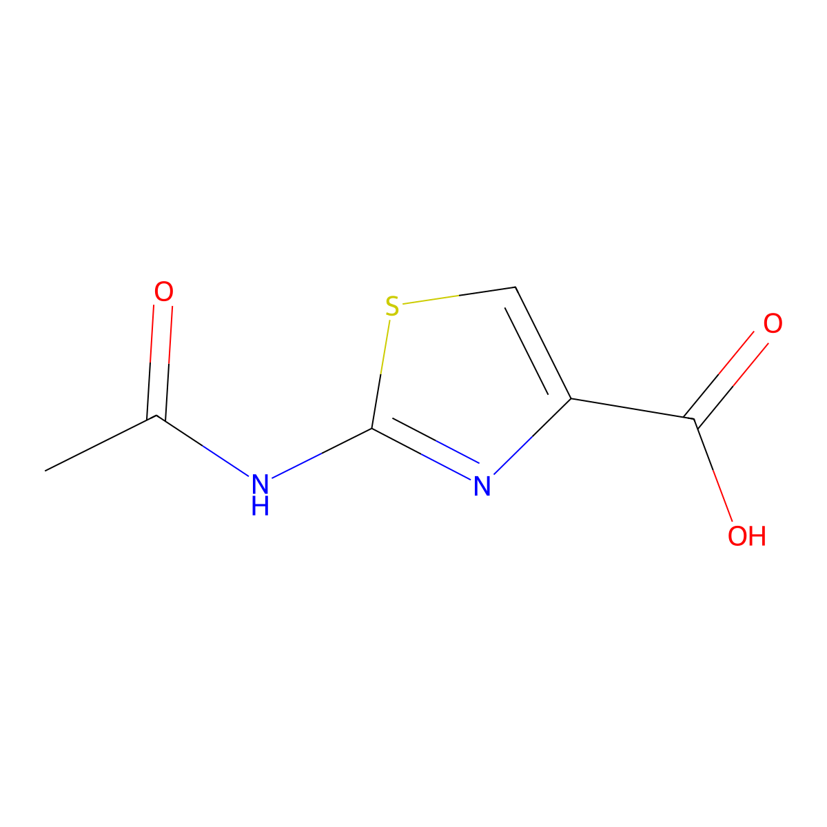 2-Acetamido-1,3-thiazole-4-carboxylic acid molecular structure, CAS 50602-38-5