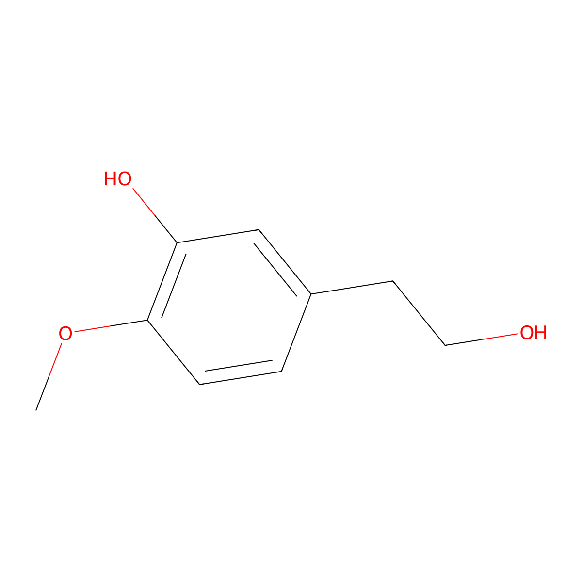 5-(2-Hydroxyethyl)-2-methoxyphenol molecular structure, CAS 50602-41-0