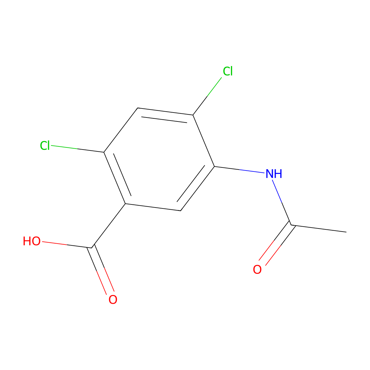 5-(Acetylamino)-2,4-dichlorobenzoic acid molecular structure, CAS 50602-49-8