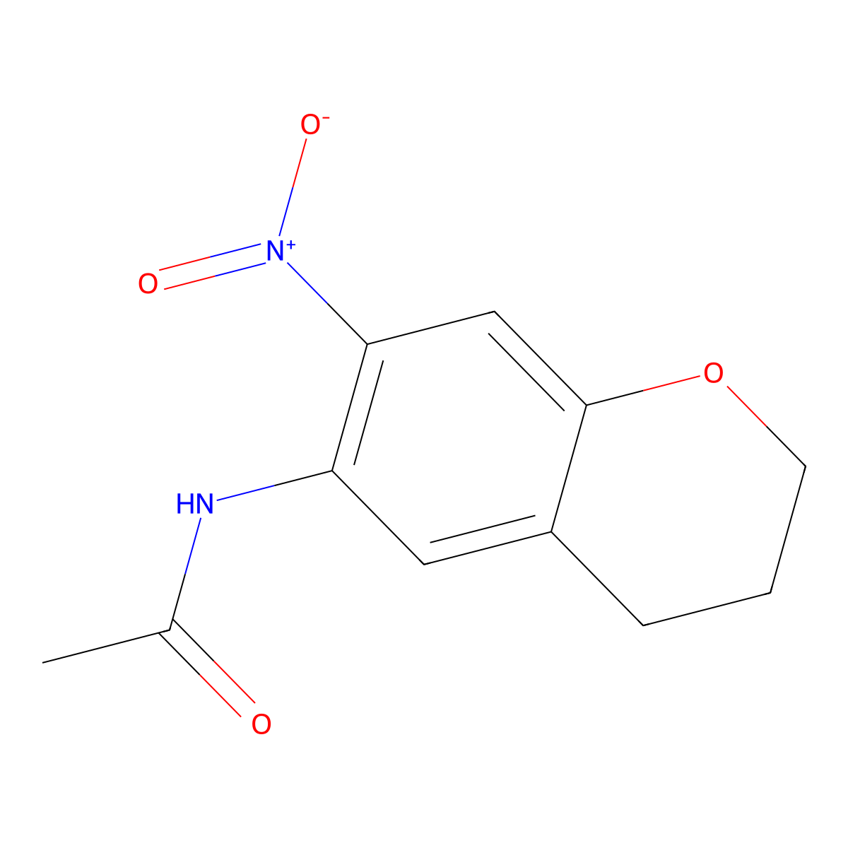 N-(7-nitro-3,4-dihydro-2H-chromen-6-yl)acetamide molecular structure, CAS 50603-79-7