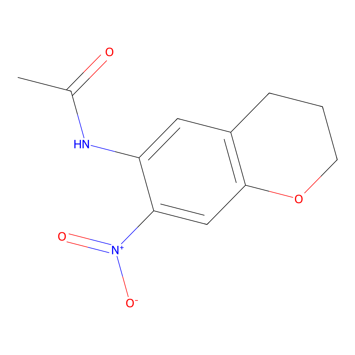 N-(7-nitro-3,4-dihydro-2H-chromen-6-yl)acetamide molecular structure, CAS 50603-79-7