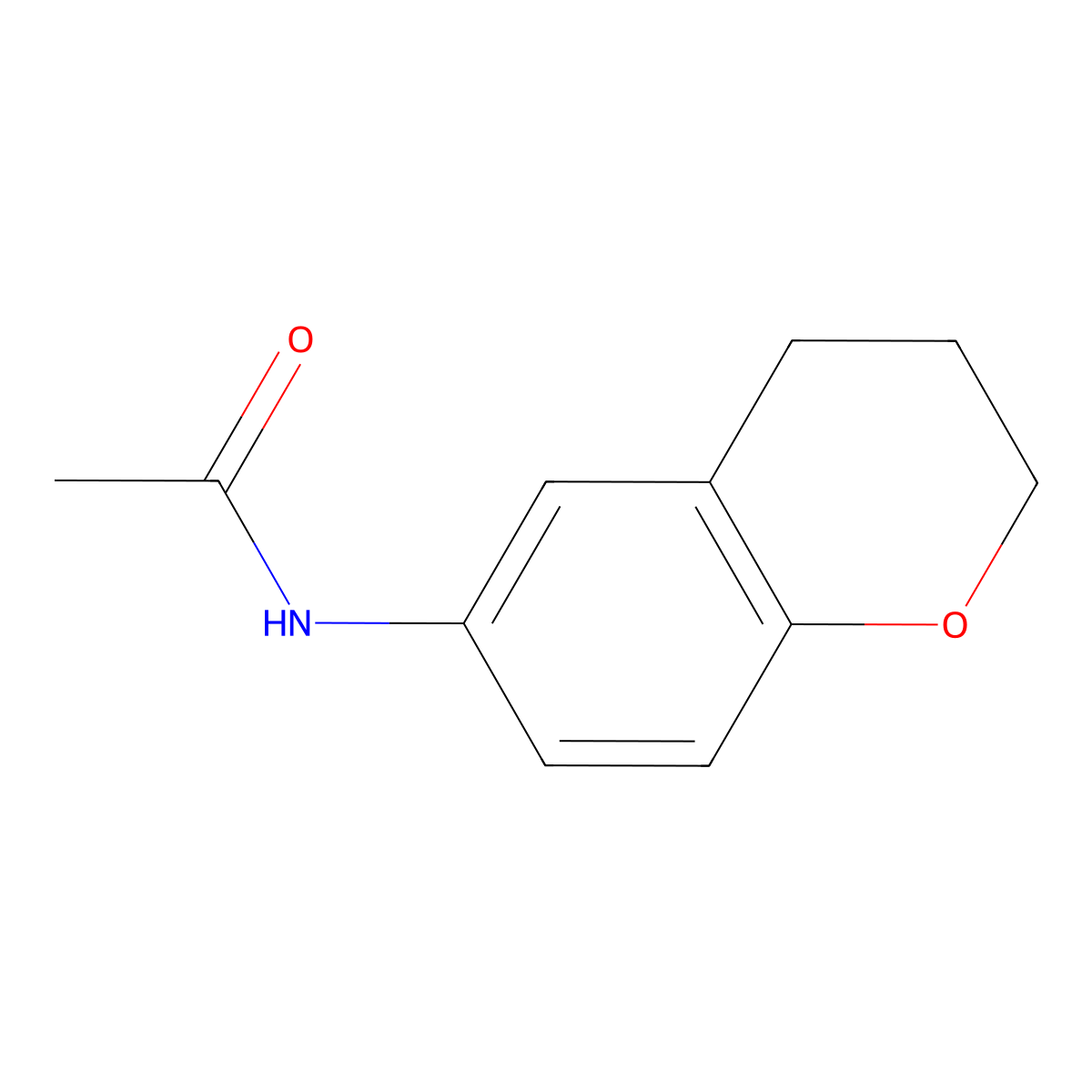 Acetamide, N-(3,4-dihydro-2H-1-benzopyran-6-yl)- molecular structure, CAS 50603-87-7