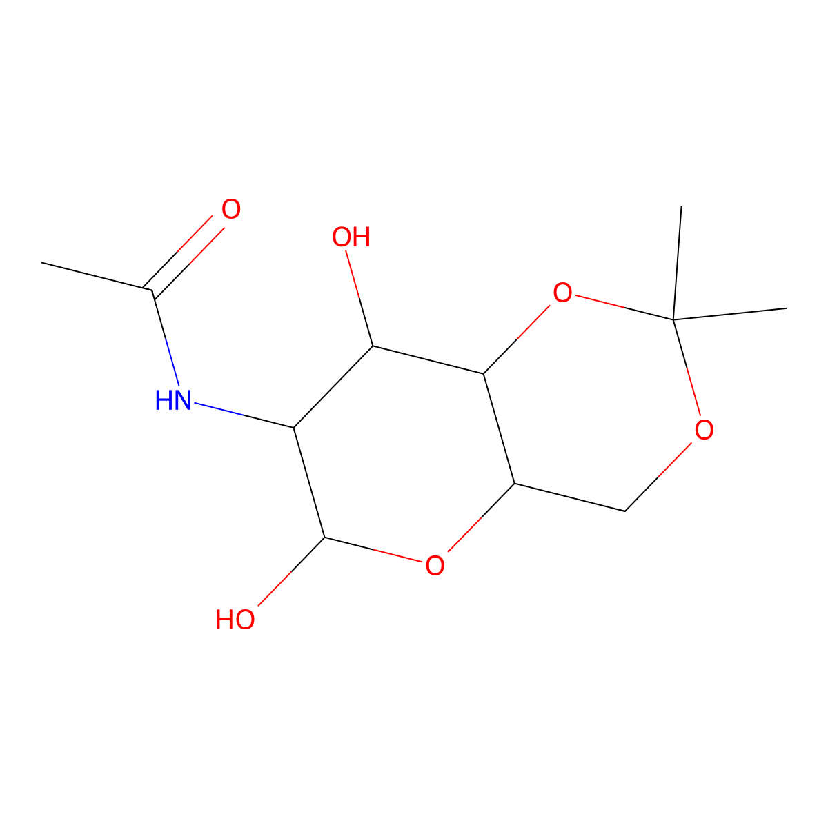 2-Acetamido-2-deoxy-4,6-o-isopropylidene-D-glucopyranose molecular structure, CAS 50605-09-9