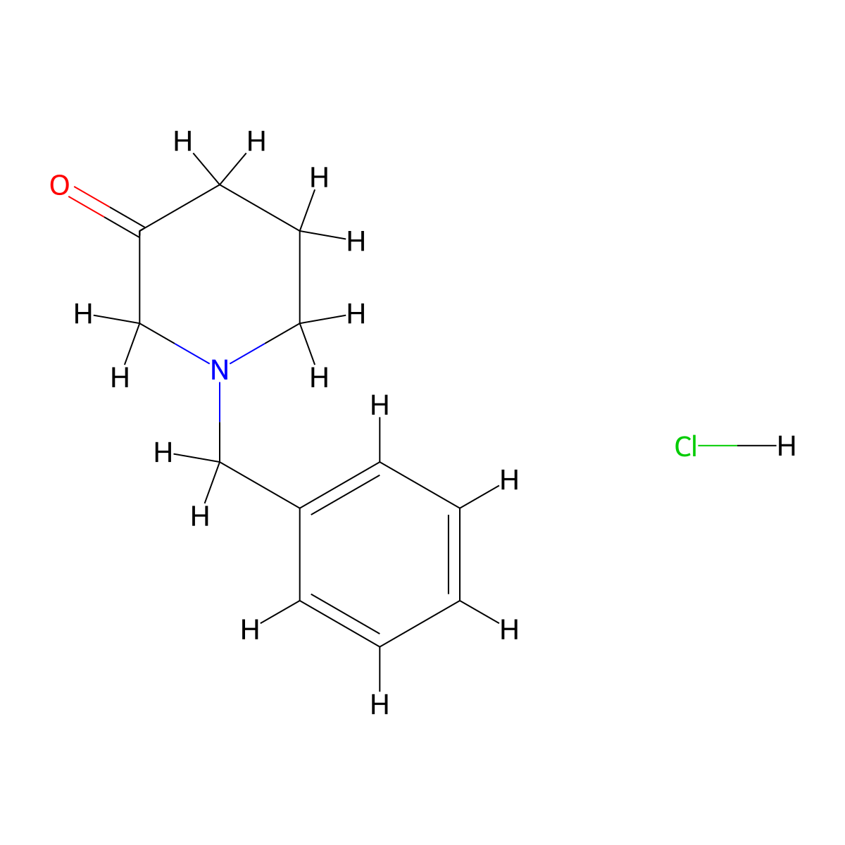 1-Benzyl-3-piperidone hydrochloride hydrate molecular structure, CAS 50606-58-1