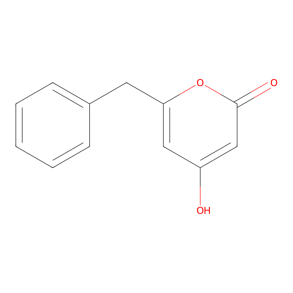 6-Benzyl-4-hydroxy-2H-pyran-2-one molecular structure, CAS 50607-34-6