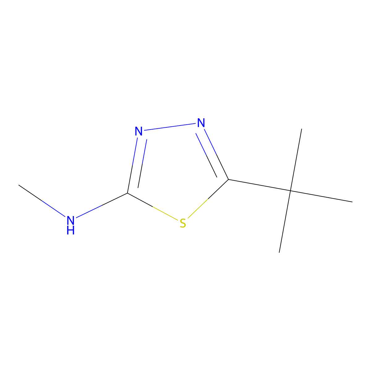 1,3,4-Thiadiazol-2-amine, 5-(1,1-dimethylethyl)-N-methyl- molecular structure, CAS 50608-12-3