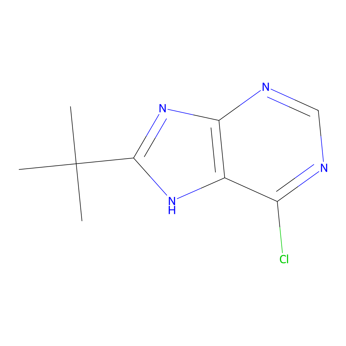8-tert-butyl-6-chloro-9H-purine molecular structure, CAS 50609-17-1