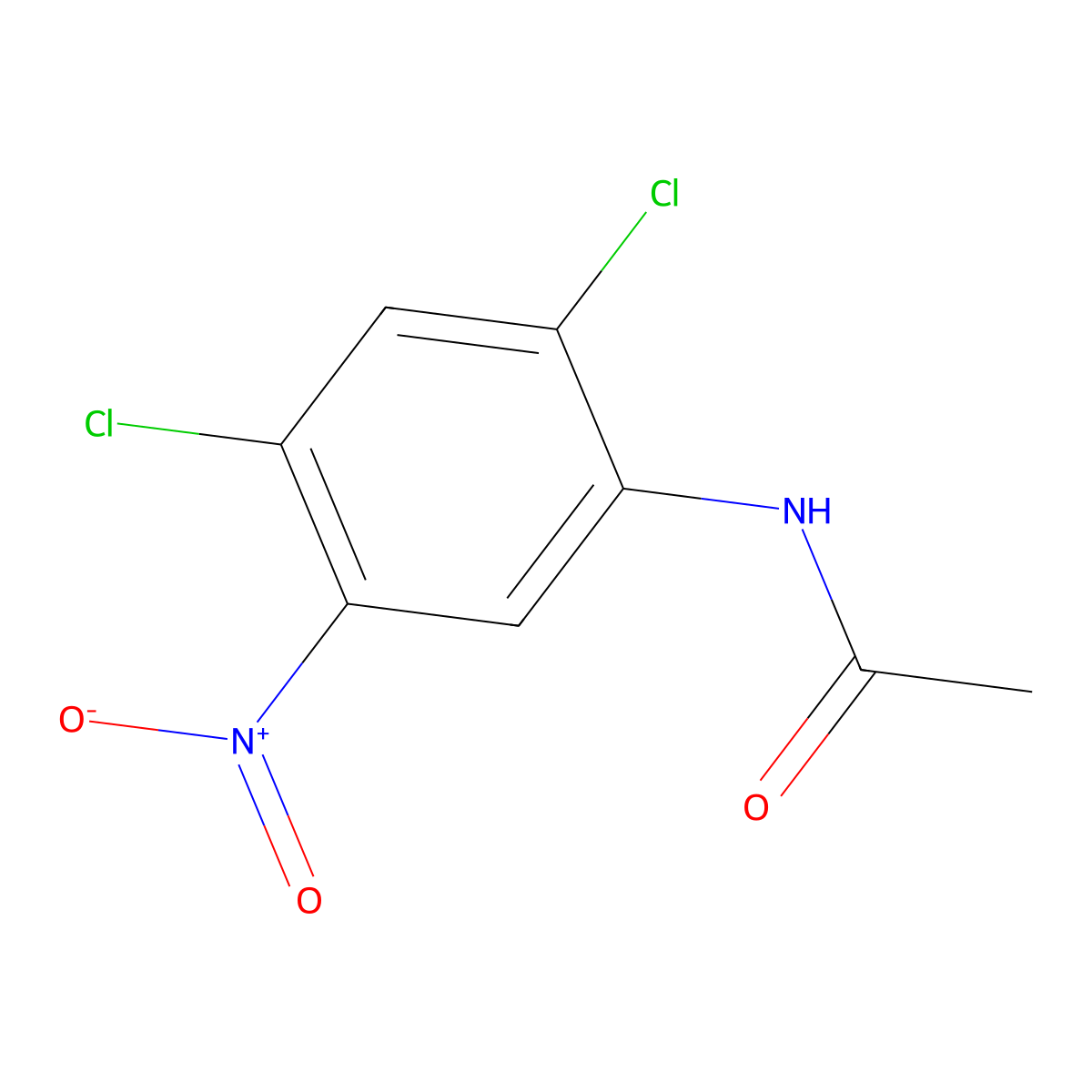 N-(2,4-dichloro-5-nitrophenyl)acetamide molecular structure, CAS 50610-31-6