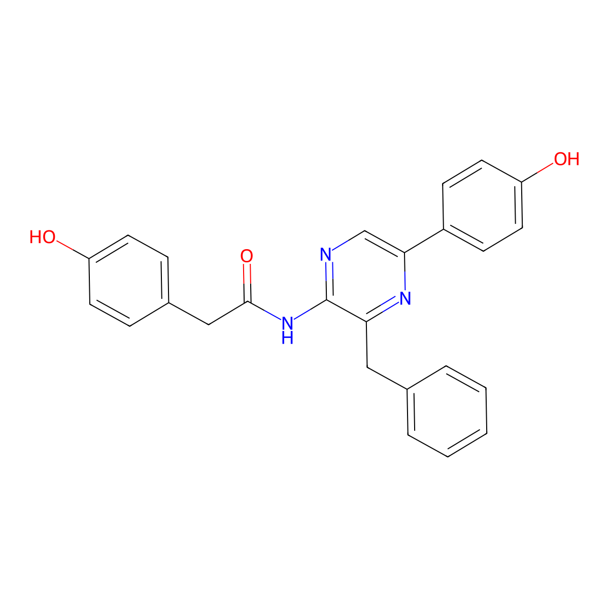 Coelenteramide molecular structure, CAS 50611-86-4