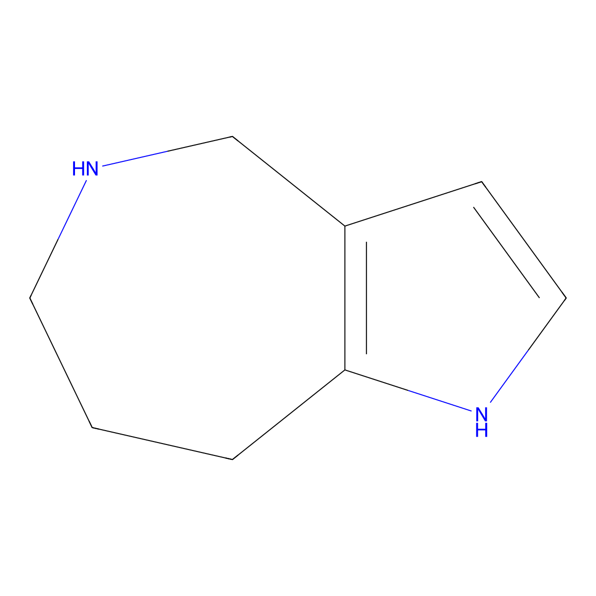 1H,4H,5H,6H,7H,8H-pyrrolo[3,2-c]azepine molecular structure, CAS 50615-14-0