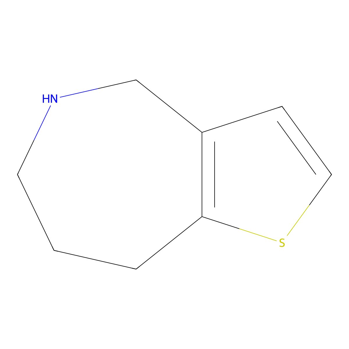 4H,5H,6H,7H,8H-thieno[3,2-c]azepine molecular structure, CAS 50615-18-4