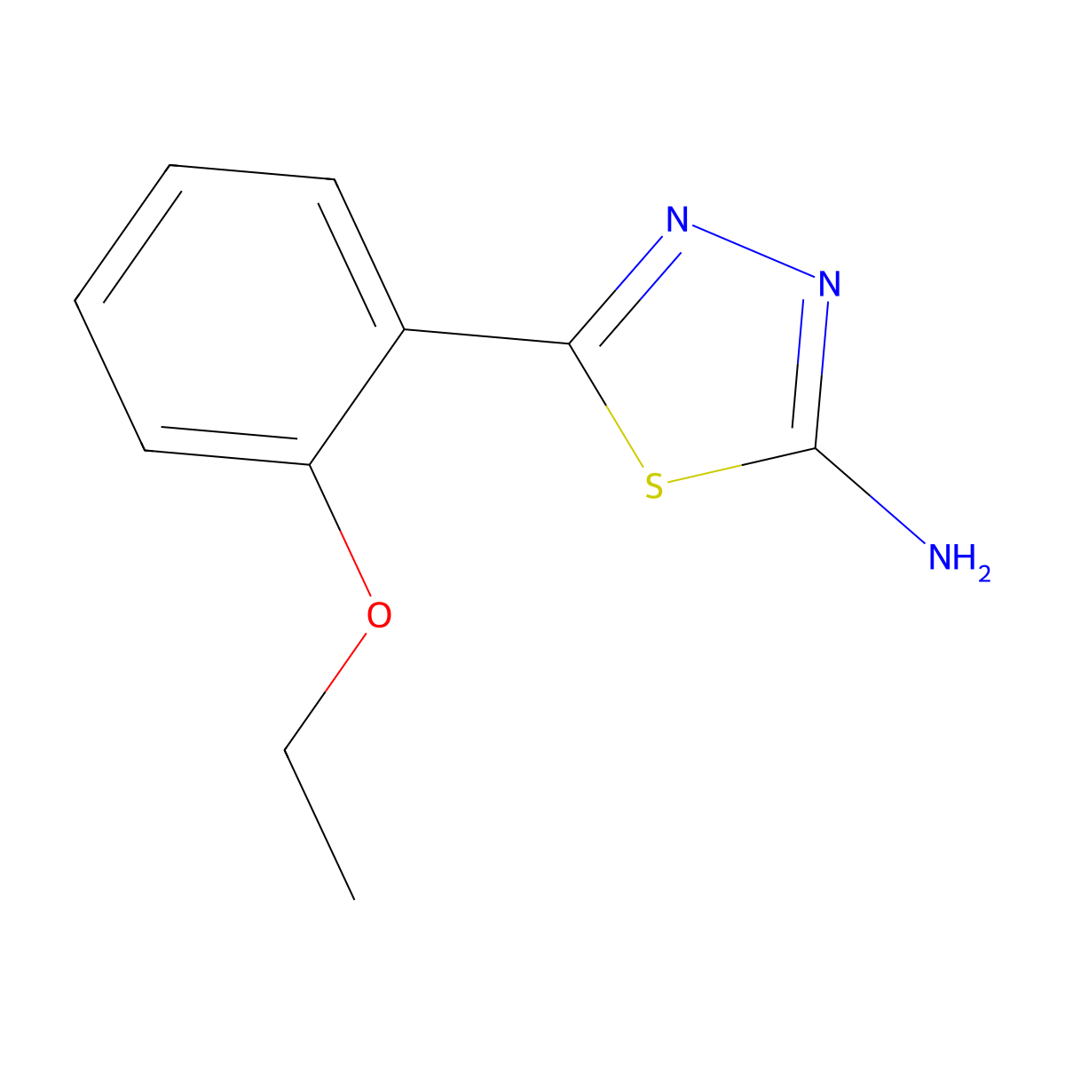 5-(2-Ethoxy-phenyl)-[1,3,4]thiadiazol-2-ylamine molecular structure, CAS 50616-29-0