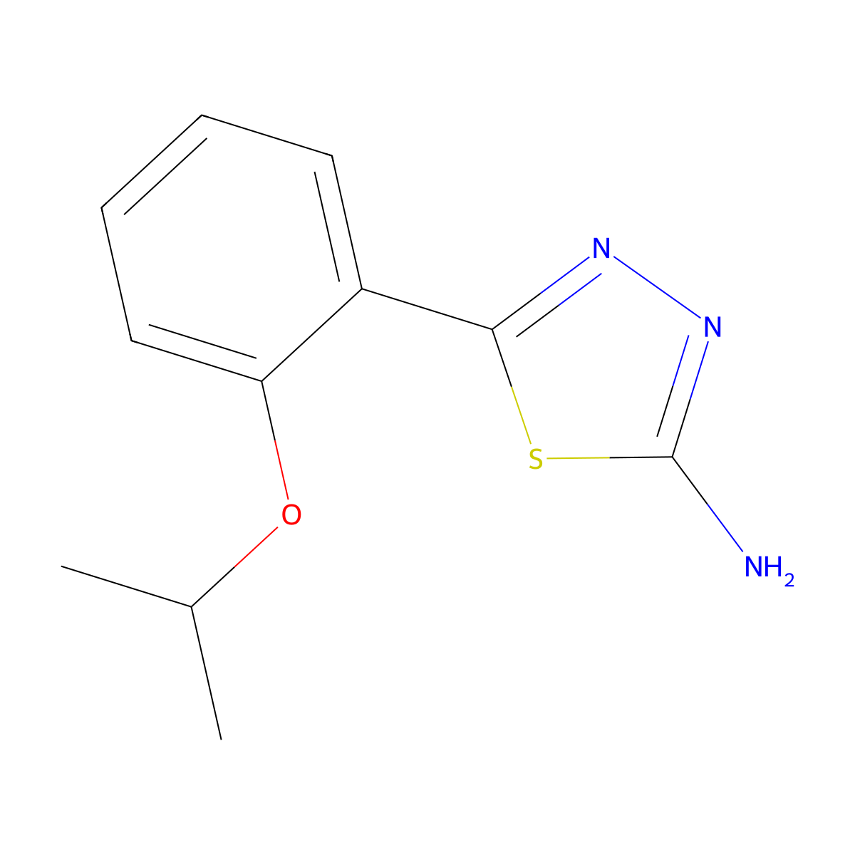 5-(2-Isopropoxy-phenyl)-[1,3,4]thiadiazol-2-ylamine molecular structure, CAS 50616-31-4