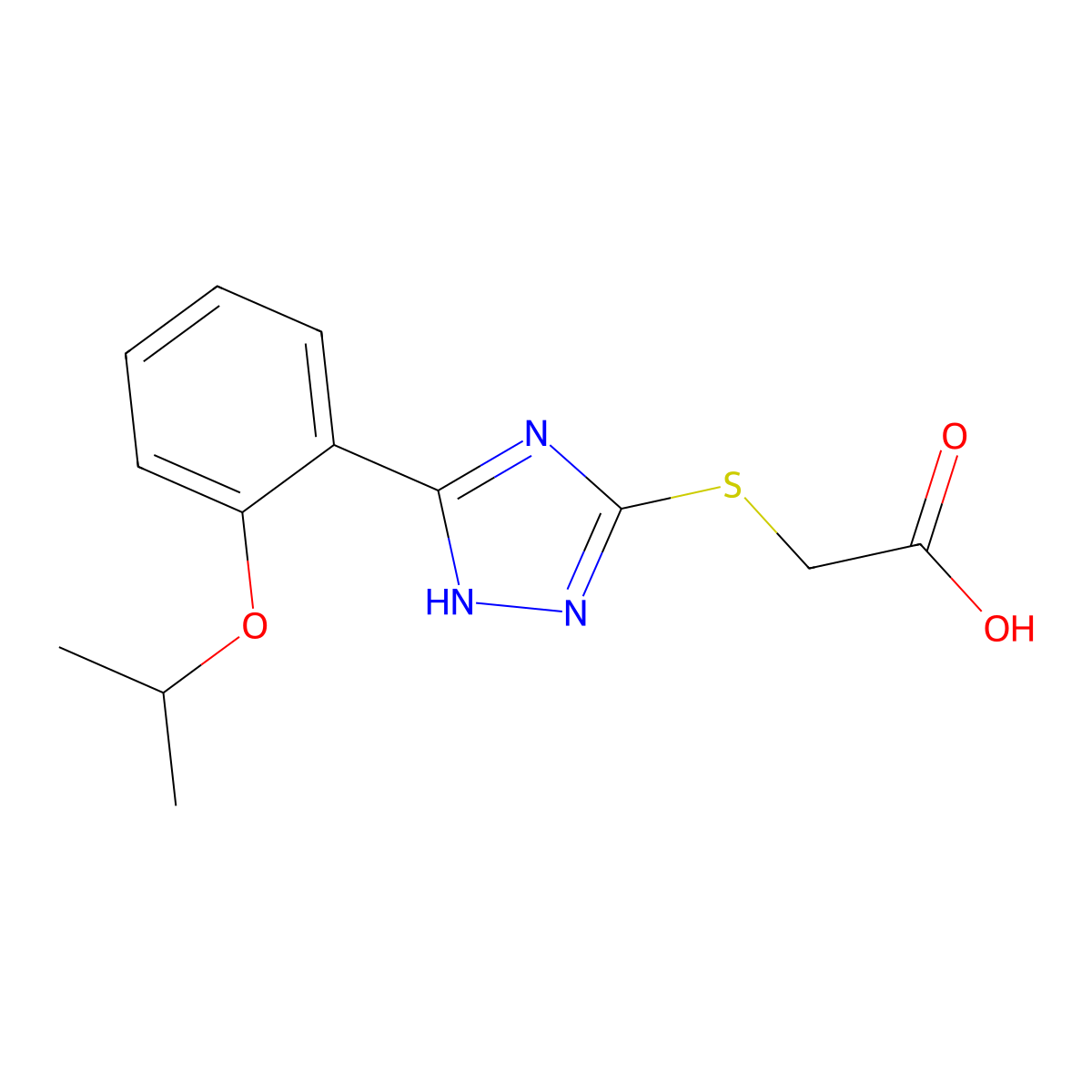 [5-(2-Isopropoxy-phenyl)-4H-[1,2,4]triazol-3-yl-sulfanyl]acetic acid molecular structure, CAS 50616-44-9