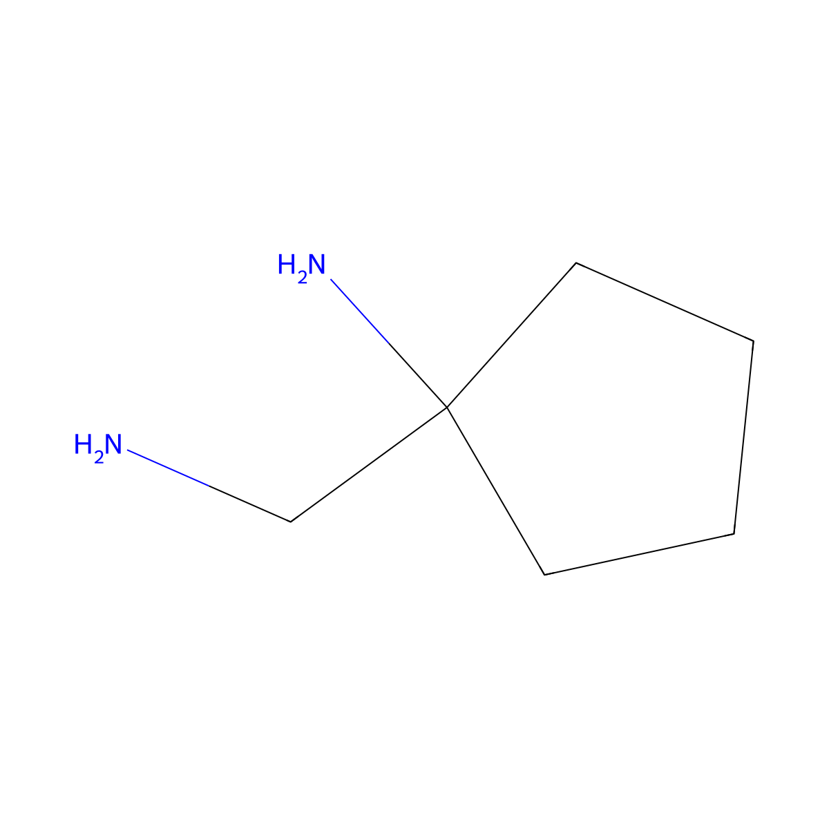 1-Aminocyclopentanemethanamine molecular structure, CAS 5062-66-8