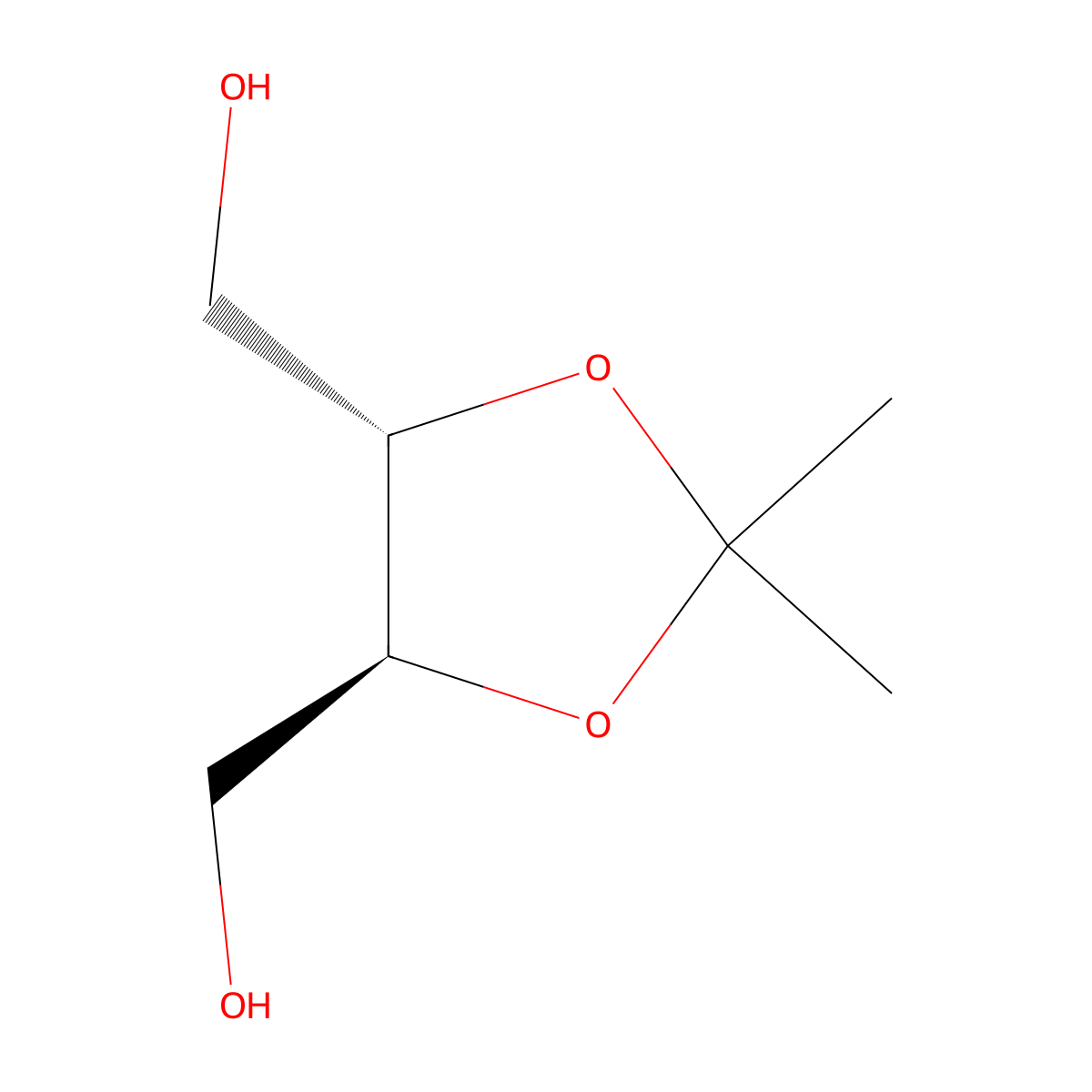 1,3-Dioxolane-4,5-dimethanol, 2,2-dimethyl-, (4S,5S)- molecular structure, CAS 50622-09-8