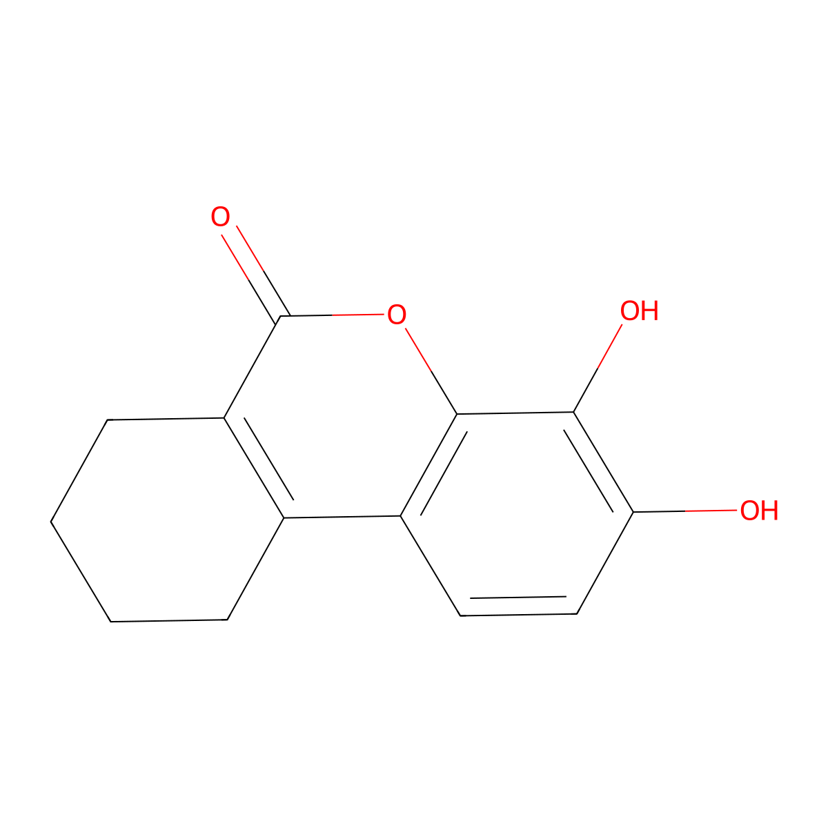 3,4-dihydroxy-7,8,9,10-tetrahydro-6H-benzo[c]chromen-6-one molecular structure, CAS 50624-06-1