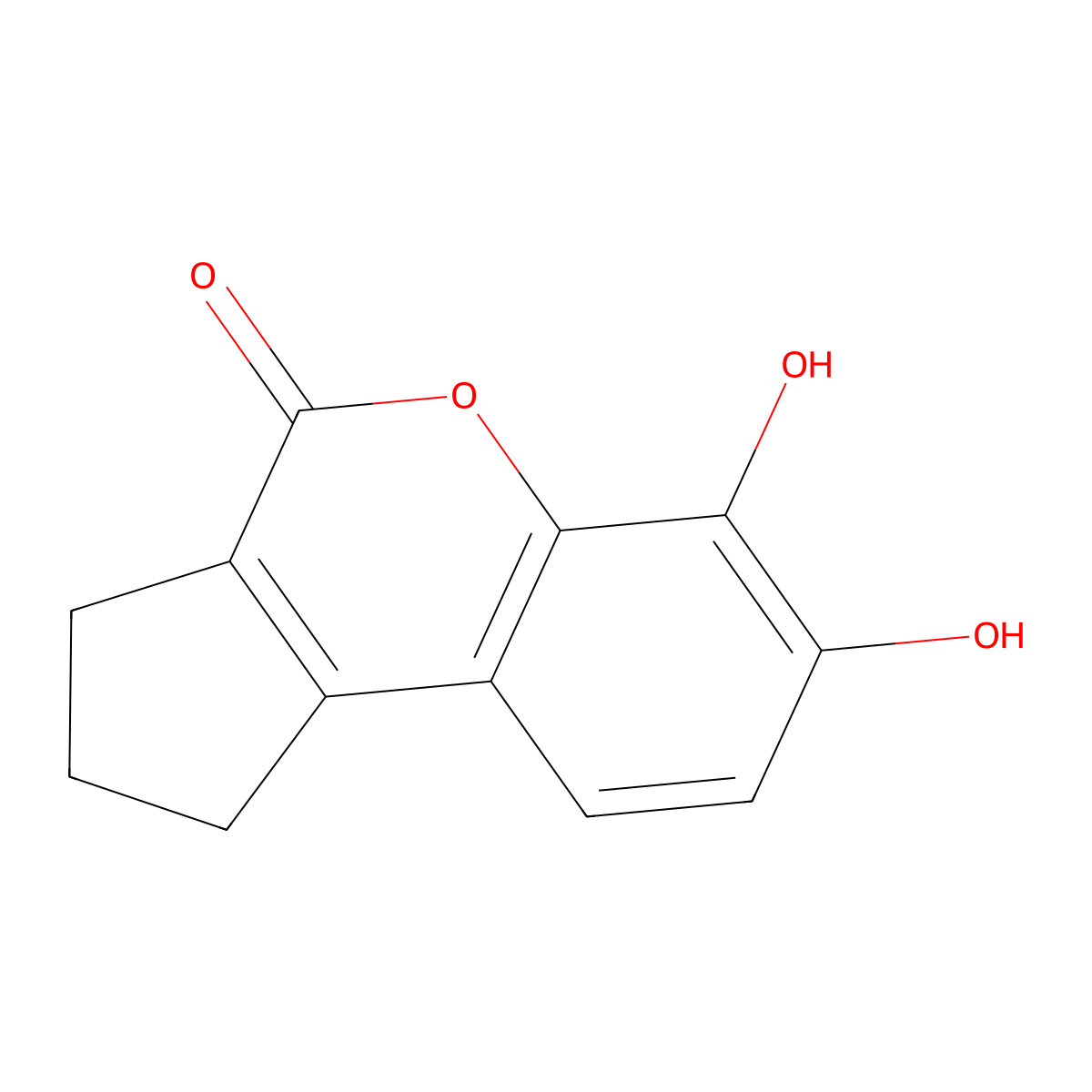 6,7-dihydroxy-2,3-dihydrocyclopenta[c]chromen-4(1H)-one molecular structure, CAS 50624-08-3