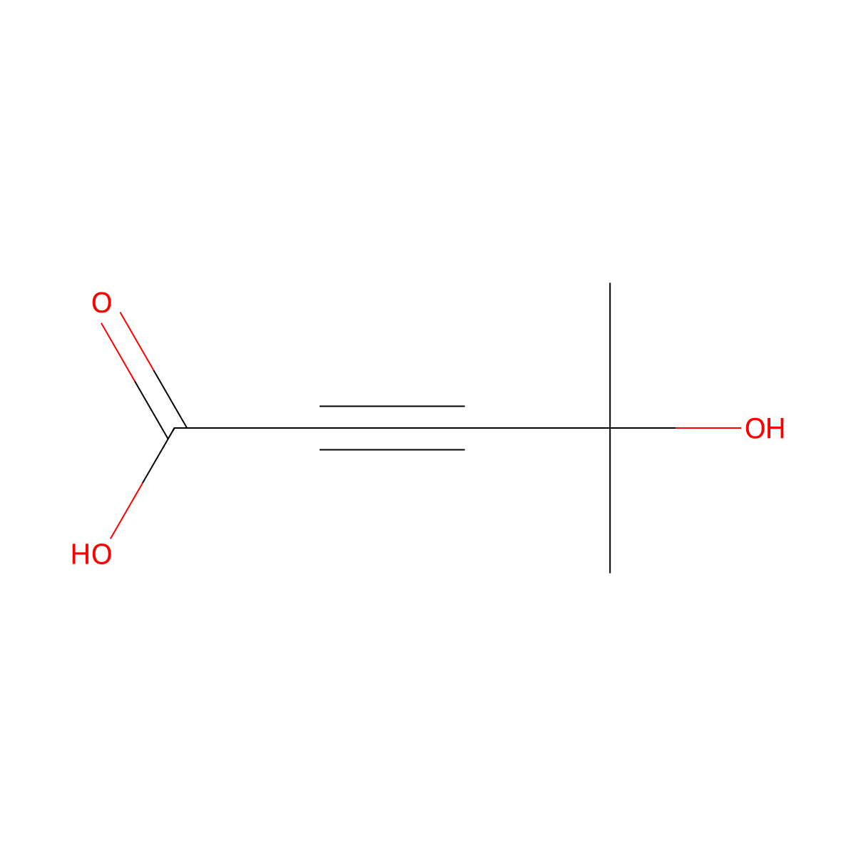 4-Hydroxy-4-methylpent-2-ynoic acid molecular structure, CAS 50624-25-4