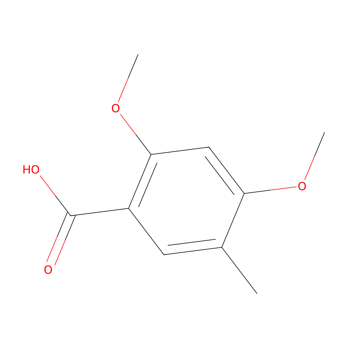 2,4-Dimethoxy-5-methylbenzoic acid molecular structure, CAS 50625-55-3