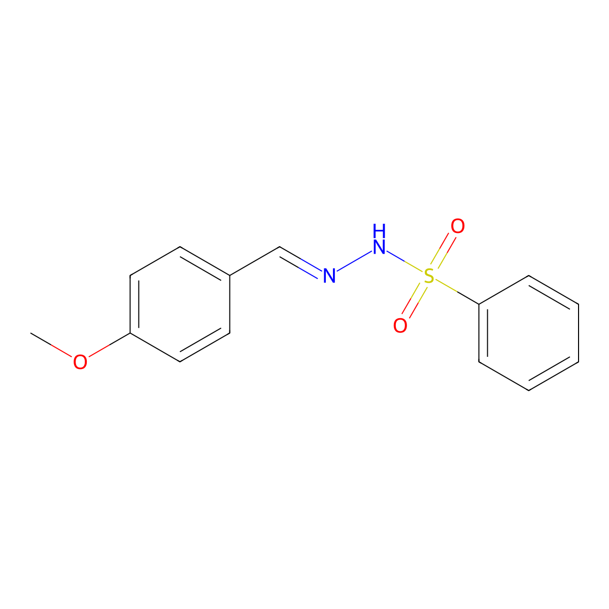 N'-(4-Methoxybenzylidene)benzenesulfonohydrazide molecular structure, CAS 50626-26-1