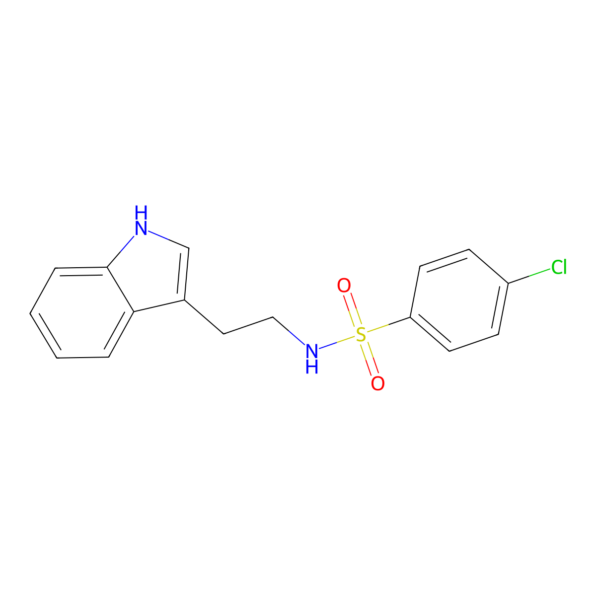 4-chloro-N-[2-(1H-indol-3-yl)ethyl]benzenesulfonamide molecular structure, CAS 50626-41-0