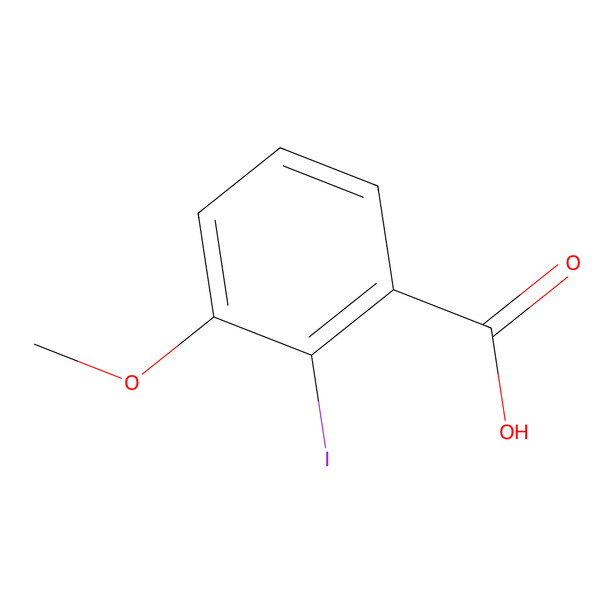2-Iodo-3-methoxybenzoic acid molecular structure, CAS 50627-31-1