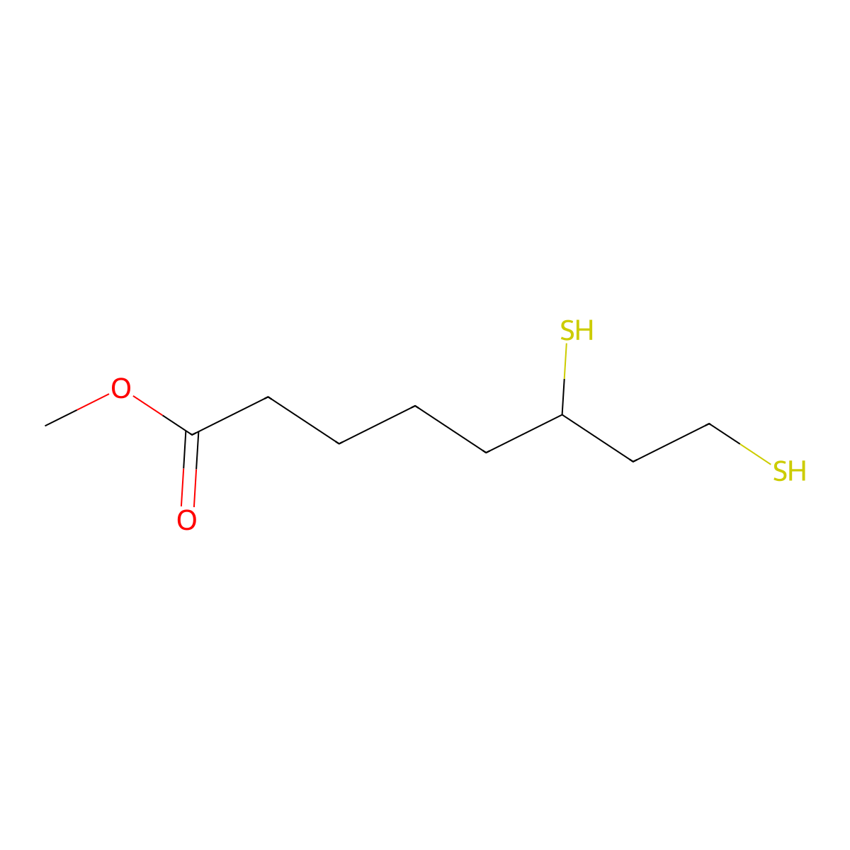Octanoic acid, 6,8-dimercapto-, methyl ester molecular structure, CAS 50628-93-8