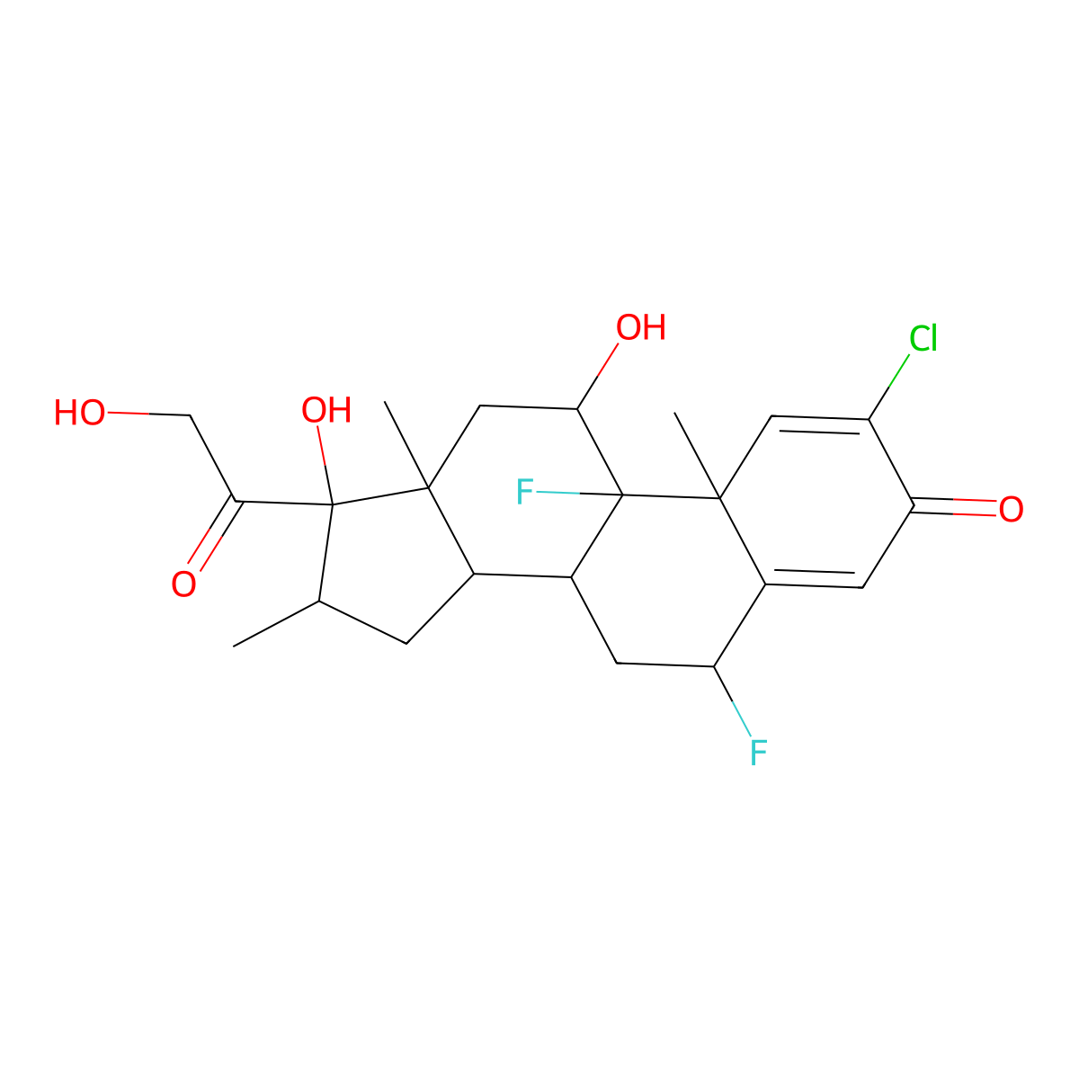 Halometasone molecular structure, CAS 50629-82-8