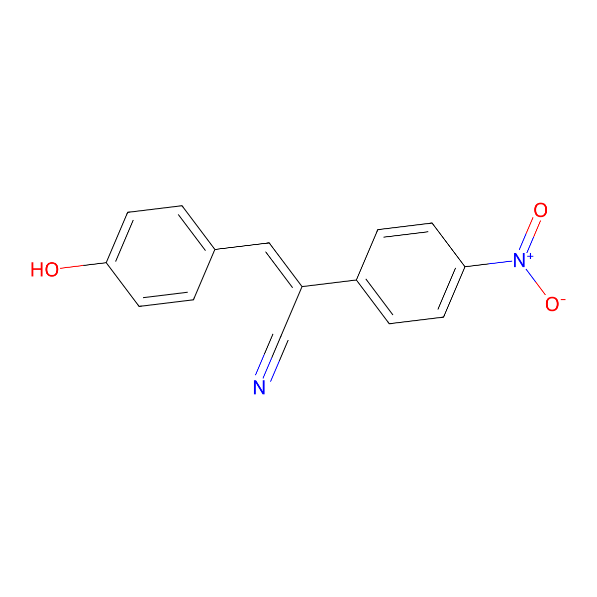2-(4-(Hydroxy(oxido)amino)phenyl)-3-(4-hydroxyphenyl)acrylonitrile molecular structure, CAS 50632-39-8